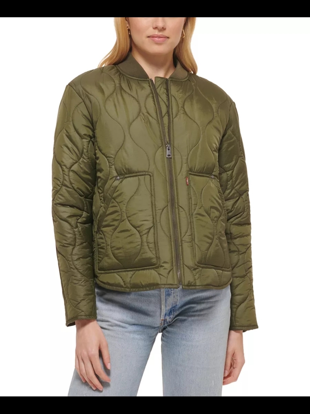 Levi's Olive Green Quilted Women's Bomber Jacket